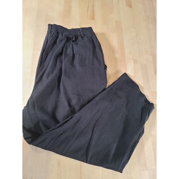 90s Vintage Quiet Luxury Minimalist Grunge Pleated 16w Black Pants - Picture 4 of 4